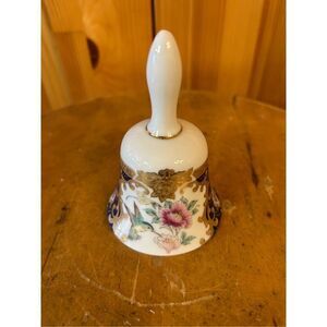 Vtg. Tozan Japan The Humming Bird Bell Multicolor Floral Bird Collectible Décor